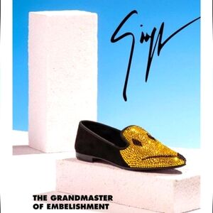 Authentic Rare Collab GIUSEPPE ZANOTTI Limited Edition Yellow Loafer 8.5‎